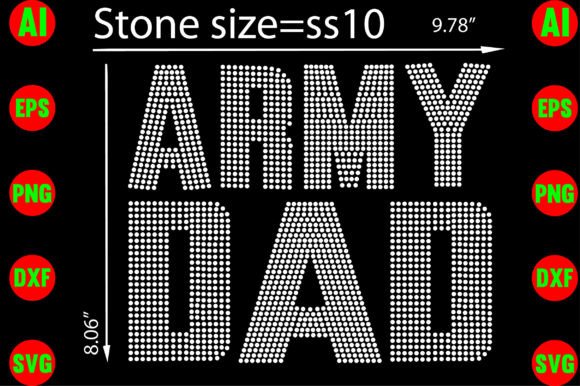 Army Dad Rhinestone Templates Design: Sparkle with Pride