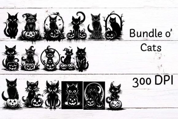 Bundle O Halloween Cats Print Templates: Your Creative Toolkit