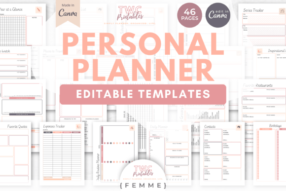 Design Your Life: Personal Planner Canva Templates FEMME